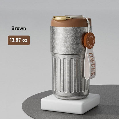 GearMoor Pure Titanium Travel Mug 410ml - White Background Studio Shot
