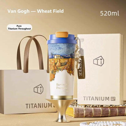 GearMoor Van Gogh Landscape Titanium Tumbler | Insulated Cold Cup for Women | 17.6 oz