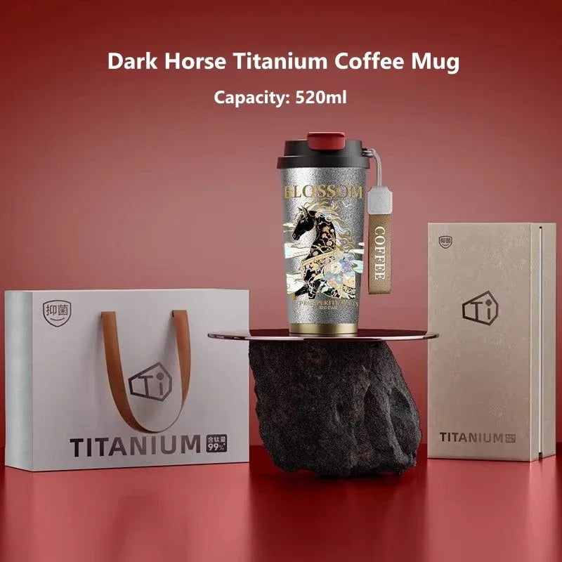 GearMoor Year of Horse Titanium Tumbler | Collector's Cold Cup | 17.6 oz