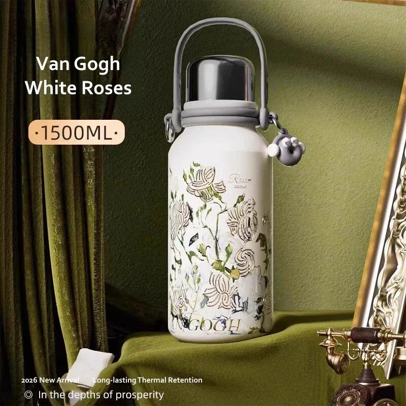 GearMoor Van Gogh Titanium Water Bottle | Large Insulated Cooler | 33.8 & 50.7 oz