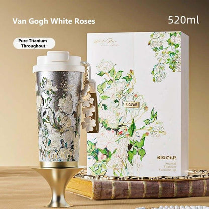 GearMoor Van Gogh Floral Titanium Tumbler | Insulated Cold Cup for Women | 17.6 oz