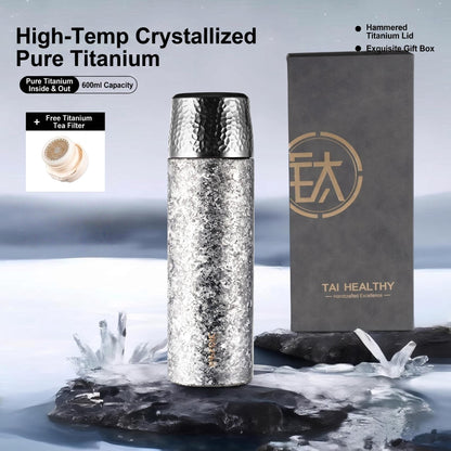 GearMoor Titanium Tea Infuser Tumbler | Smart Temp Display Insulated Cold Cup | 20.3 oz