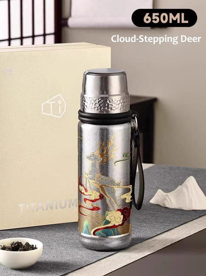 GearMoor Large Titanium Tumbler | Insulated Cold Drink Cup | 21.9 oz