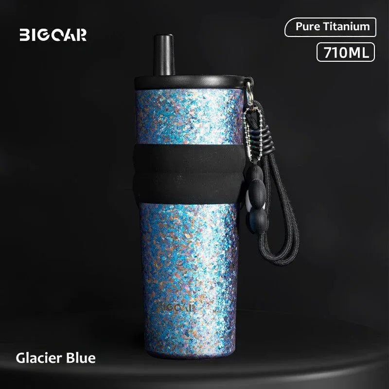Titanium Insulated Straw Tumbler – 24 oz Car Cup