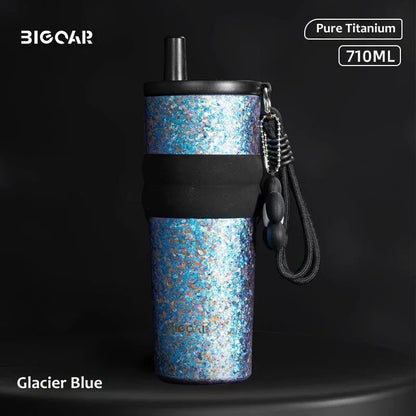 Titanium Insulated Straw Tumbler – 24 oz Car Cup