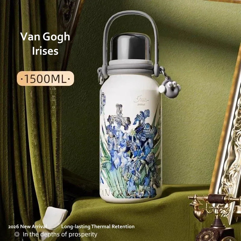 GearMoor Van Gogh Titanium Water Bottle | Large Insulated Cooler | 33.8 & 50.7 oz