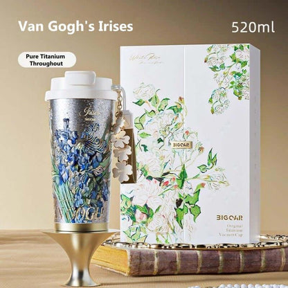 GearMoor Van Gogh Floral Titanium Tumbler | Insulated Cold Cup for Women | 17.6 oz