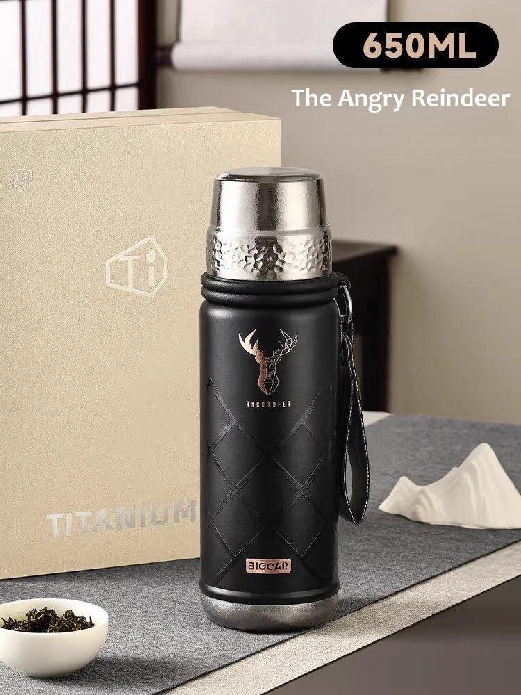 GearMoor Large Titanium Tumbler | Insulated Cold Drink Cup | 21.9 oz