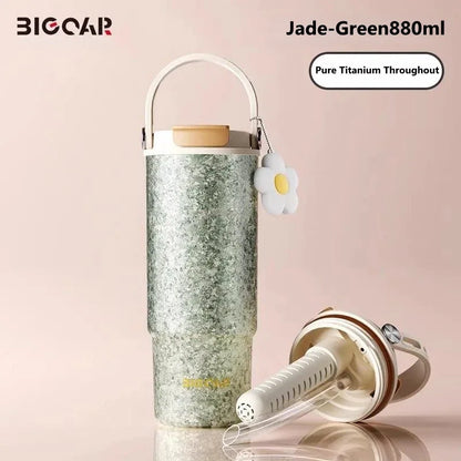 GearMoor Pure Titanium Insulated Straw Cup | Ice-Cold All Day | 29.7 oz