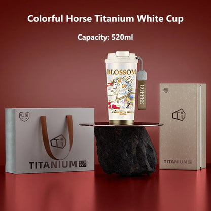 GearMoor Year of Horse Titanium Tumbler | Collector's Cold Cup | 17.6 oz