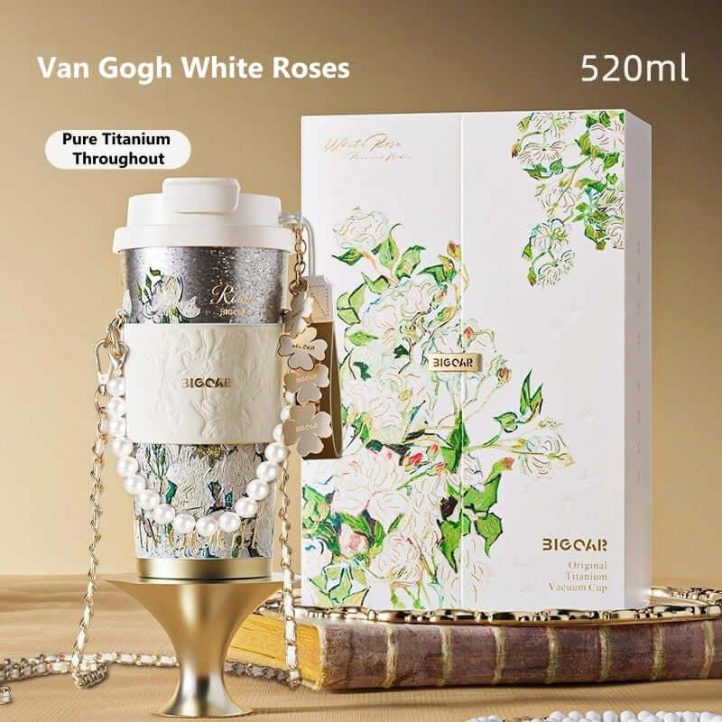 GearMoor Van Gogh Floral Titanium Tumbler | Insulated Cold Cup for Women | 17.6 oz