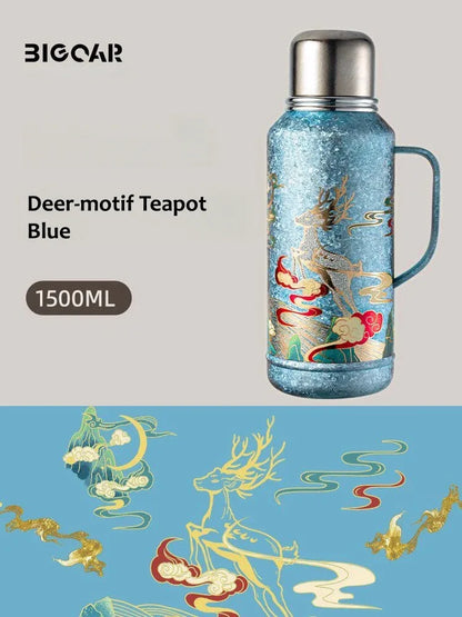 GearMoor Titanium Water Bottle SKU 07 – 1500ml 50.7oz, color variant, ultra-light large titanium bottle, no odor no metallic taste
