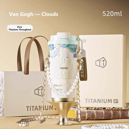 GearMoor Van Gogh Landscape Titanium Tumbler | Insulated Cold Cup for Women | 17.6 oz
