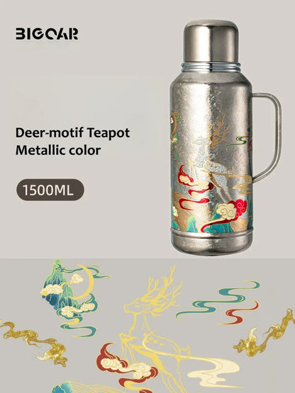 GearMoor Titanium Water Bottle SKU 08 – 1500ml 50.7oz, color variant, food-grade TA1 titanium large water bottle, outdoor use
