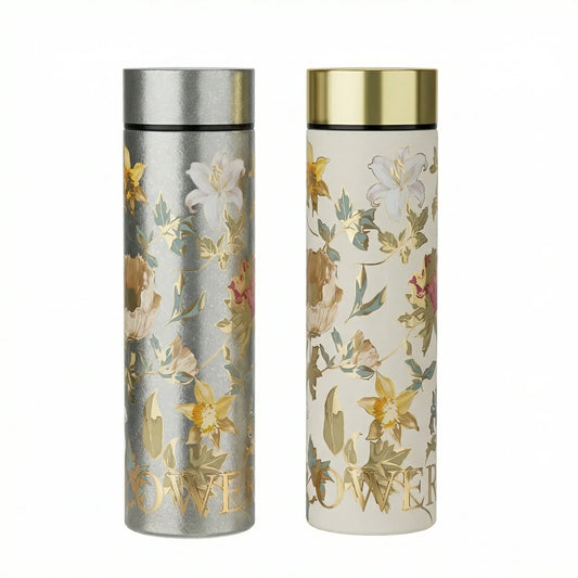 GearMoor Peony Titanium Tea Tumbler – Premium Gift Presentation, Floral Tea Lover Gift