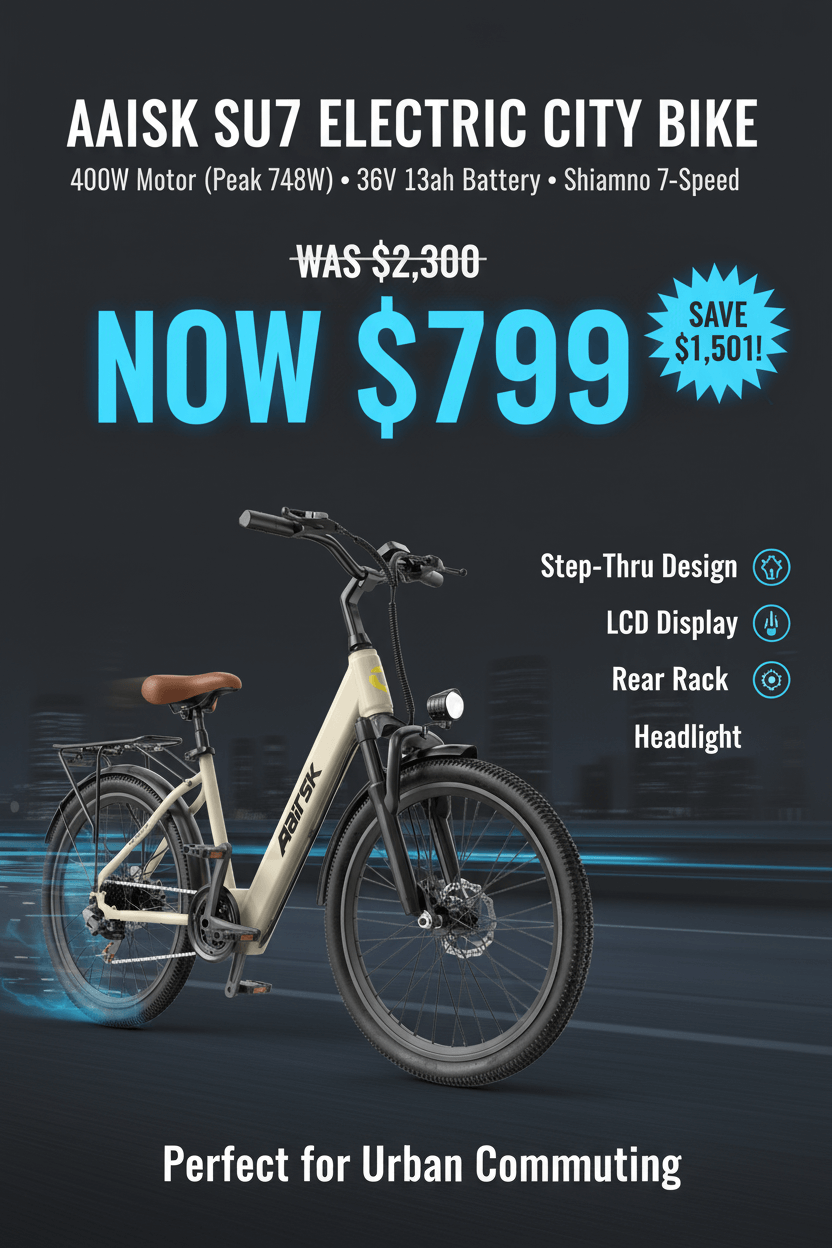 Aaisk SU7 Electric City Bike Promotional Poster