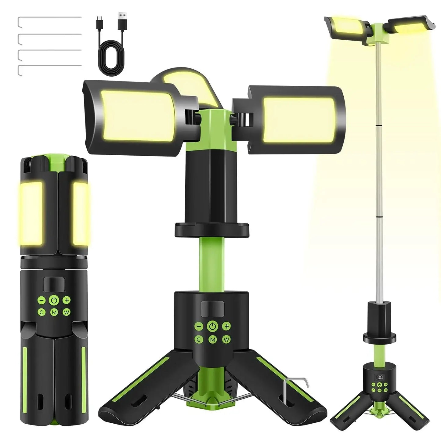 2025 New Portable Outdoor Camping Light Rechargeable Long-Lasting Tent Light Multi-Functional Telescopic Emergency Camping Light