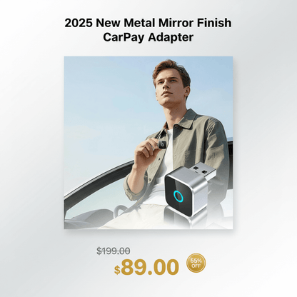 2025 New Metal Mirror Finish CarPlay Adapter CarPlay & Android Auto Dual-Function Adapter