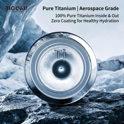 BIGCAR Gleaming Titanium Joy Cup™ | Pure Titanium Vacuum Insulated Travel Mug | 300ml