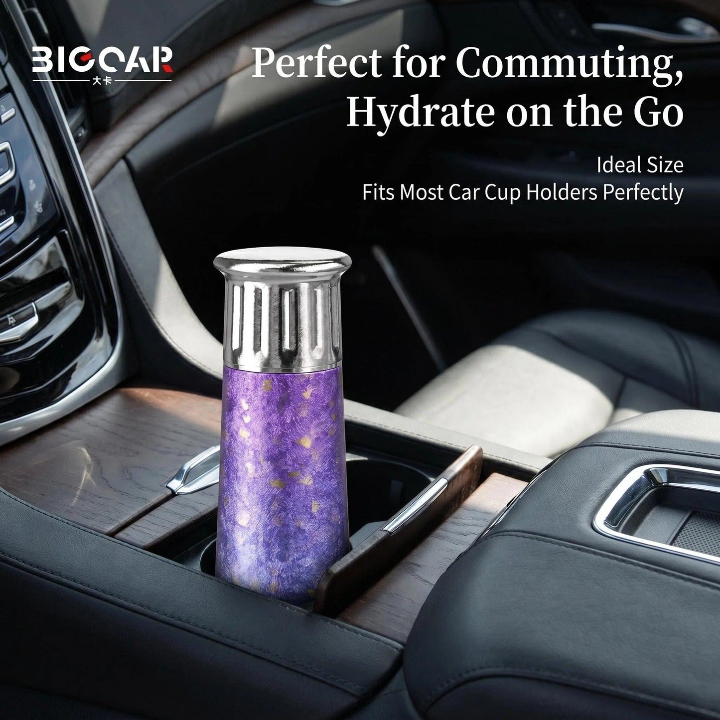 BIGCAR Gleaming Titanium Joy Cup™ | Pure Titanium Vacuum Insulated Travel Mug | 300ml