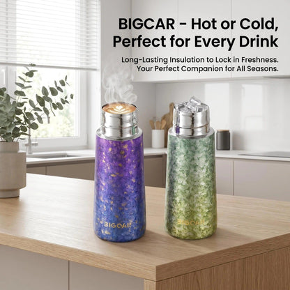 BIGCAR Gleaming Titanium Joy Cup™ | Pure Titanium Vacuum Insulated Travel Mug | 300ml
