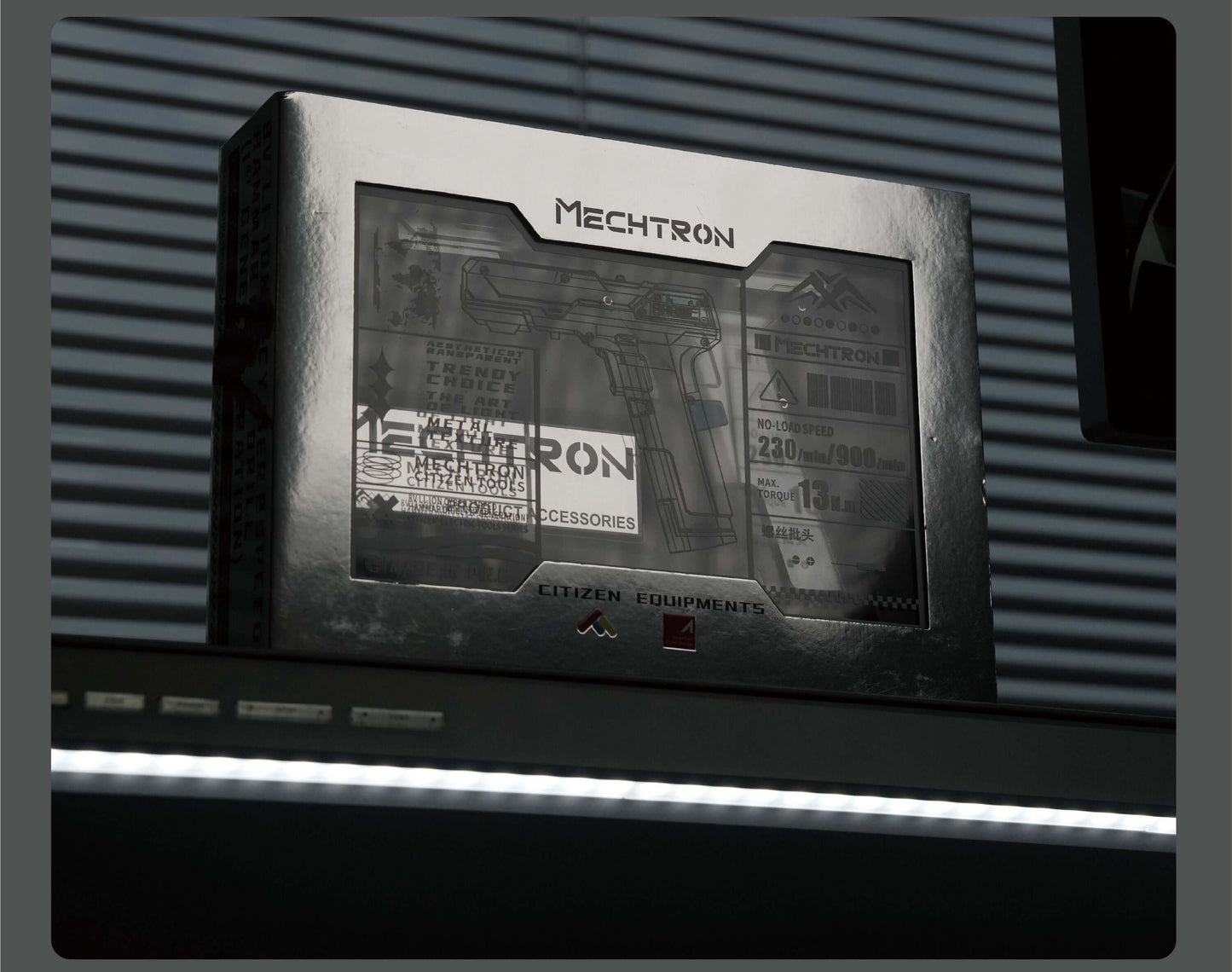 【Cyber Gift】Mecha Universe Esports Desk for Guys: Trendy Gift with AI Smart Drill for Screw Removal and Hole Drilling