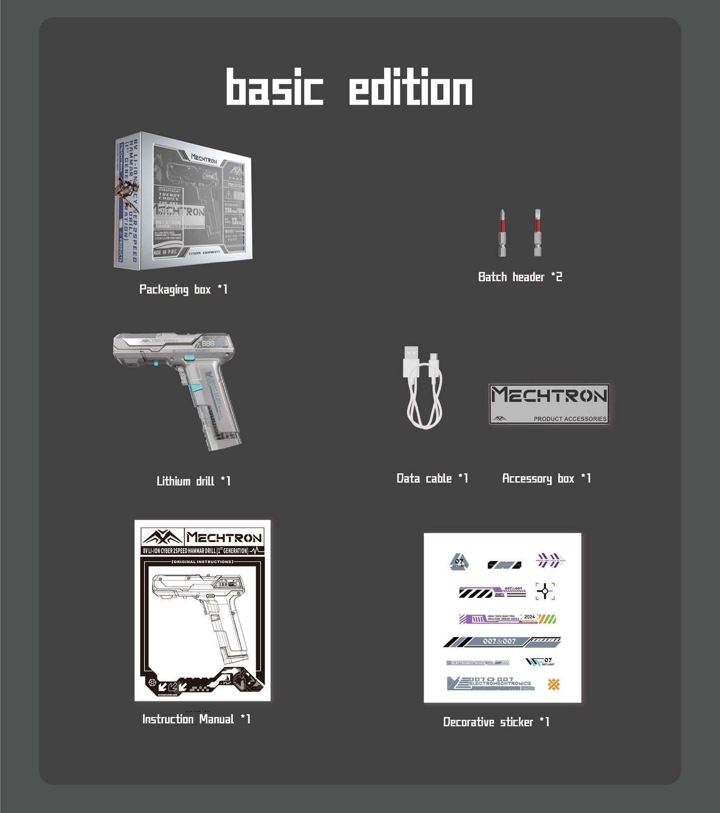 【Cyber Gift】Mecha Universe Esports Desk for Guys: Trendy Gift with AI Smart Drill for Screw Removal and Hole Drilling