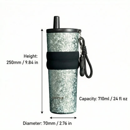 Titanium Insulated Straw Tumbler – 24 oz Car Cup