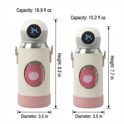GearMoor Kids Titanium Water Bottle | Smart Temp Display Straw Cup | 16.9 oz