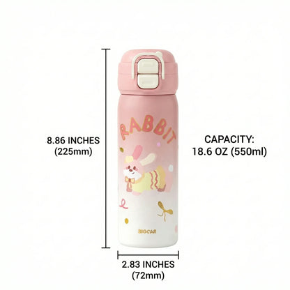 GearMoor Kids Titanium Thermos | Double Straw Insulated Cold Cup | 18.6 oz