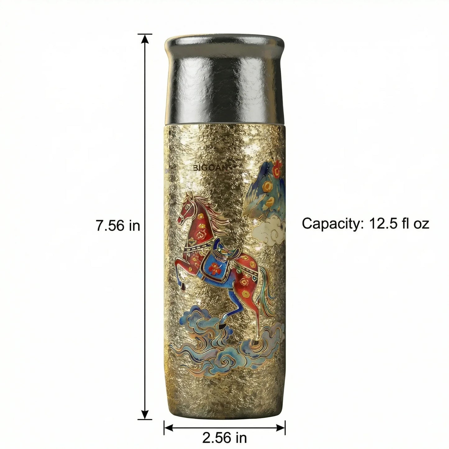 GearMoor Luxury Titanium Tumbler | Chinese Heritage Art Cup | 12.5 oz