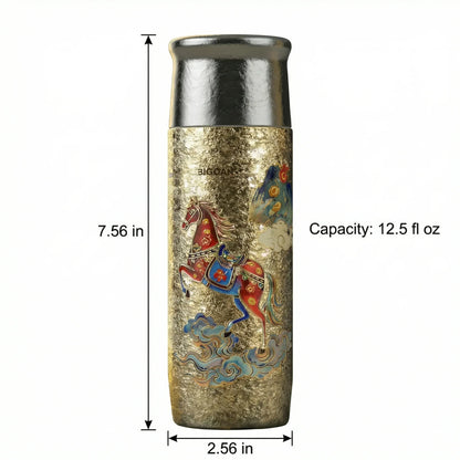 GearMoor Luxury Titanium Tumbler | Chinese Heritage Art Cup | 12.5 oz