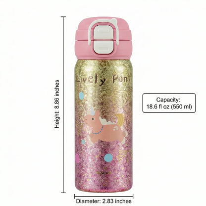 Pure Titanium Insulated Straw Cup for Students | School Water Bottle 18.6 oz