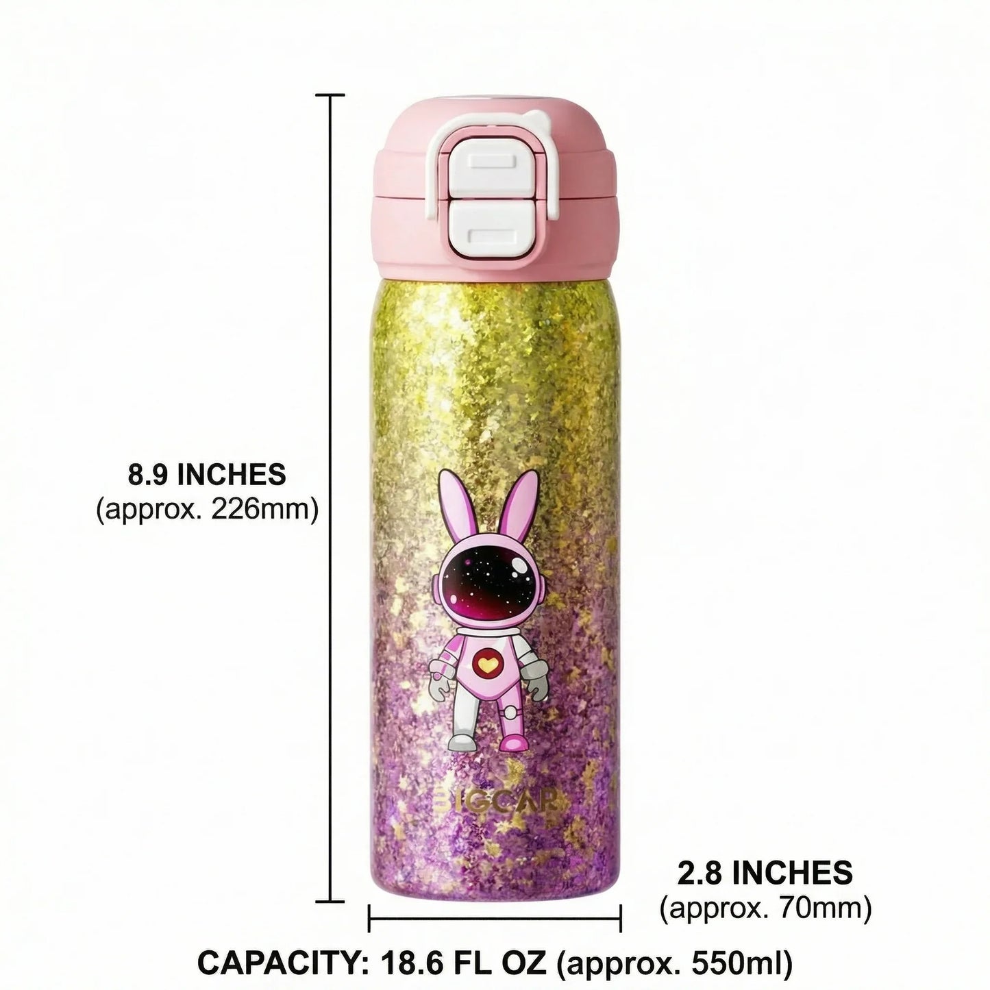 GearMoor Kids Titanium School Water Bottle | Insulated Cold Cup Boys & Girls | 18.6 oz