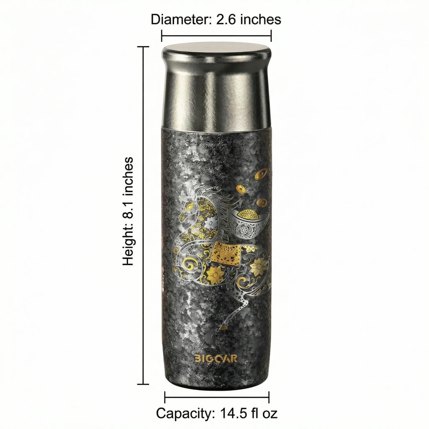 GearMoor Year of Horse Titanium Tumbler | Collector's Insulated Cup | 13.5 oz