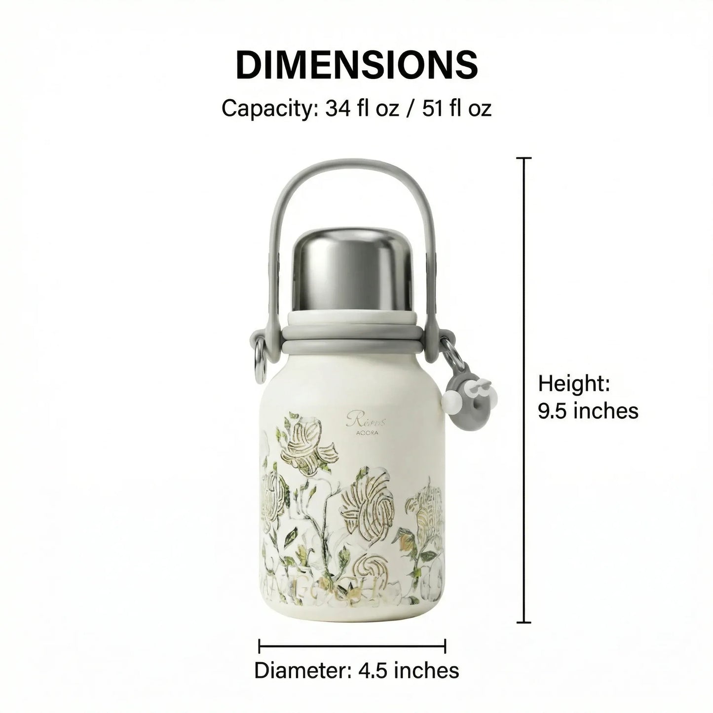 GearMoor Van Gogh Titanium Water Bottle | Large Insulated Cooler | 33.8 & 50.7 oz