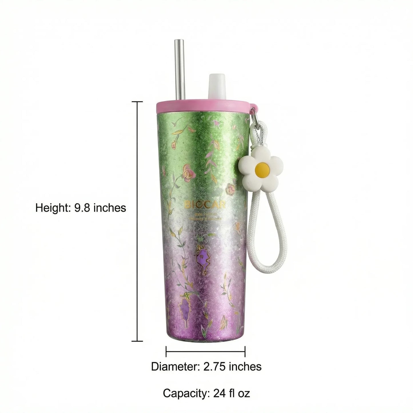 GearMoor Large Titanium Straw Tumbler | Vacuum Insulated | 24 oz