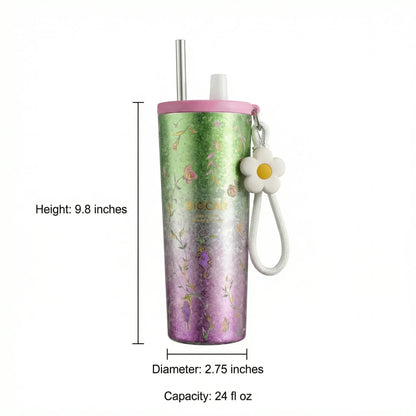 GearMoor Large Titanium Straw Tumbler | Vacuum Insulated | 24 oz