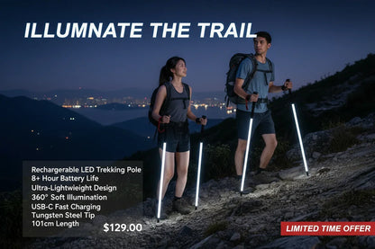 Light-Up Trekking Pole Promotional Poster
