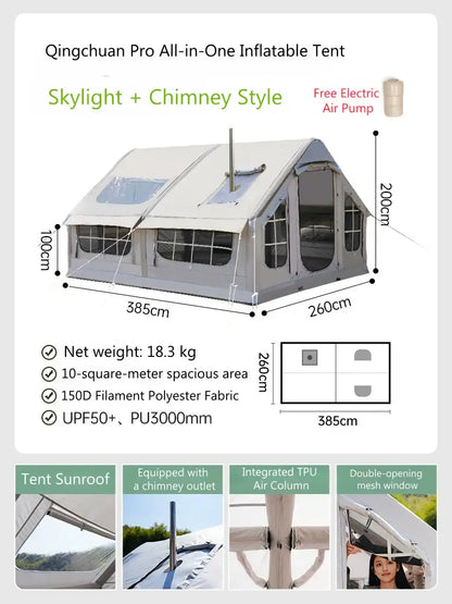 Outdoor Inflatable Tent: Spacious One-Piece Design, Rainproof Camping, No Setup Required, Fully Automatic Tent